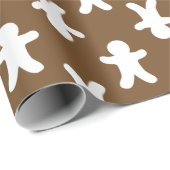 ブラウンのジンジャーブレッドマンパターン ラッピングペーパー (ロールコーナー)