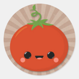 ブラウンのスターバストのかわいいのトマト ラウンドシール
