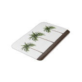 ブラウンのストライプのボーダー| 3つの熱帯ヤシの木 バスマット (アングル)