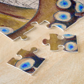 ブラウンのタコのヴィンテージの地図のコンパス ジグソーパズル (側面)