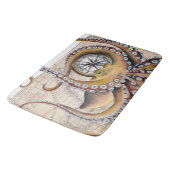 ブラウンのタコのヴィンテージの地図のコンパス バスマット (アングル)