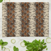 ブラウンのダイヤモンドのスネークスキンパターン キッチンタオル (折り畳み)