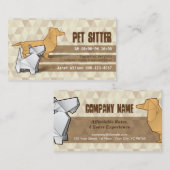 ブラウンのダイヤモンドパターンOrigamiはペットモデルの後をつけます 名刺 (正面/裏面)