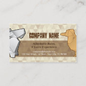 ブラウンのダイヤモンドパターンOrigamiはペットモデルの後をつけます 名刺 (裏面)