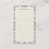ブラウンのダマスク織のアポイントメントの名刺 予約カード (裏面)