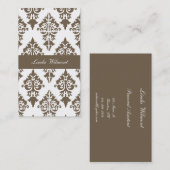 ブラウンのダマスク織の名刺 名刺 (正面/裏面)