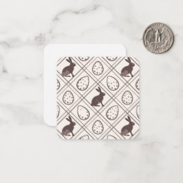 ブラウンのチェック柄のイースター ノートカード