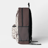 ブラウンのチェック柄イースター プリントバックパック (右)