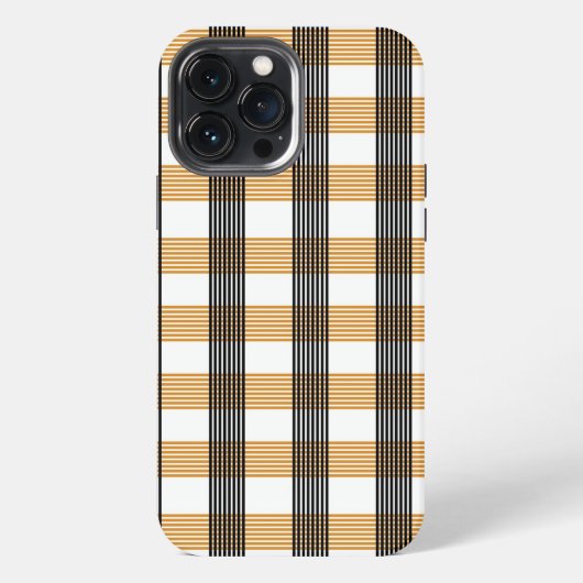 ブラウンのチェック柄 iPhoneケース (裏面)