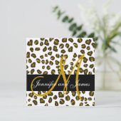 ブラウンのチータはパターン結婚式招待状に斑点を付けます 招待状 (スタンド正面)