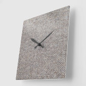 ブラウンのツイードの生地 スクエア壁時計 (傾斜)