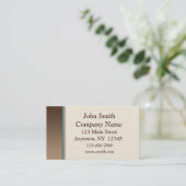 ブラウンのティール（緑がかった色）のボーダー名刺 名刺 (スタンド正面)