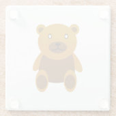 ブラウンのテディベアのclipart ガラスコースター (裏面)