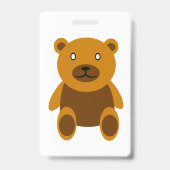 ブラウンのテディベアのclipart バッジ (裏面)