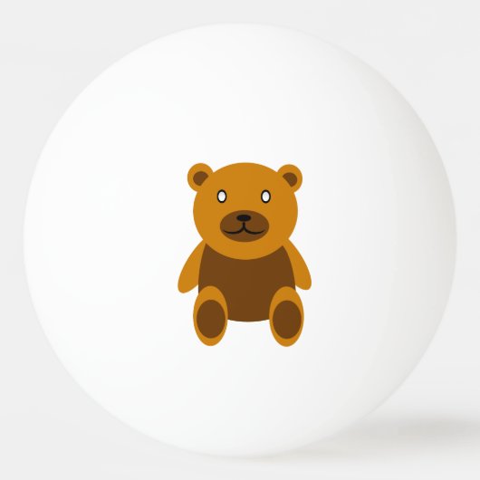 ブラウンのテディベアのclipart 卓球ボール (裏面)