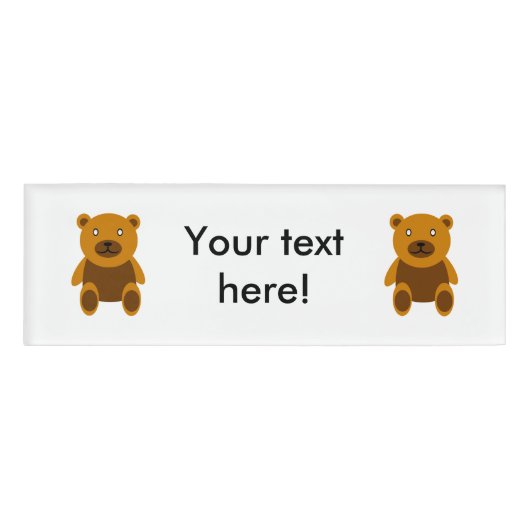 ブラウンのテディベアのclipart 名札 (正面)
