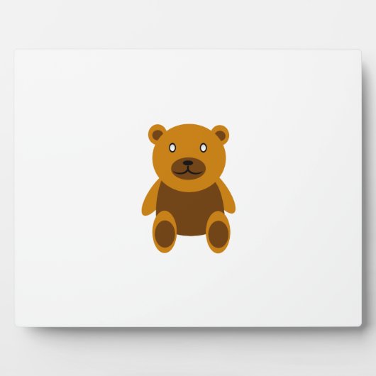 ブラウンのテディー・ベアのclipart フォトプラーク (正面)