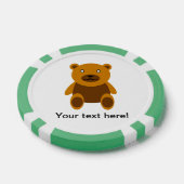 ブラウンのテディー・ベアのclipart ポーカーチップ (シングル)