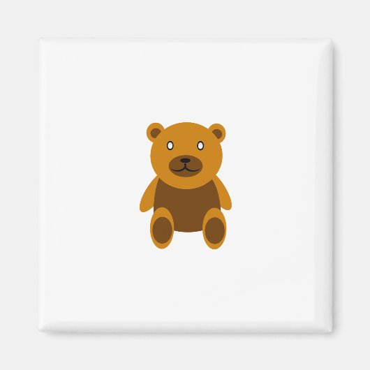 ブラウンのテディー・ベアのclipart マグネット (正面)