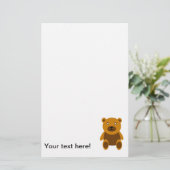 ブラウンのテディー・ベアのclipart 便箋 (スタンド正面)