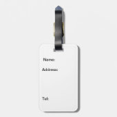 ブラウンのテディー・ベア ラゲッジタグ (裏面縦)