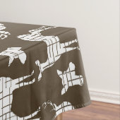 ブラウンのテーブルクロスのパーソナライズで白く素朴なシカ テーブルクロス (インサイチュ)