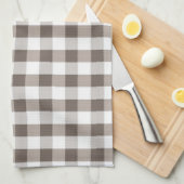 ブラウンのテーブルクロスパターン キッチンタオル (四つ折り)