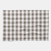 ブラウンのテーブルクロスパターン キッチンタオル (横)