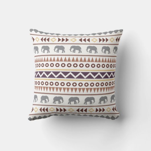 ブラウンのニュートラルの種族象 クッション (裏面)