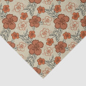 ブラウンのハワイのハイビスカスパターン 薄葉紙 (詳細)