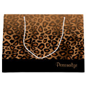 ブラウンのヒョウのアニマルプリント ラージペーパーバッグ (正面)