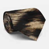 ブラウンのヒョウの毛皮のプリントのタイ ネクタイ (ロール)