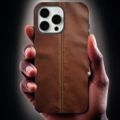 ブラウンのファスナー付きケース iPhoneケース