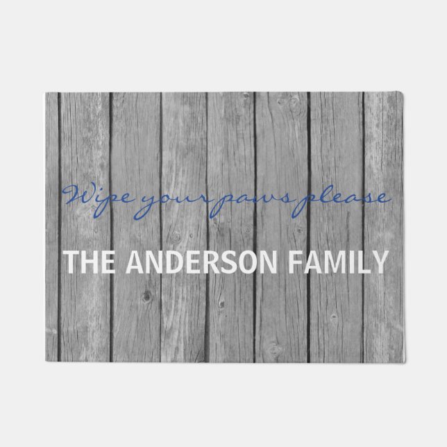 ブラウンのフェイクな木製のワイプあなたの足のドア・マット ドアマット (正面)