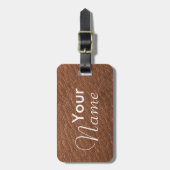 ブラウンのフェイクな革質の荷物のラベル ラゲッジタグ (正面縦)