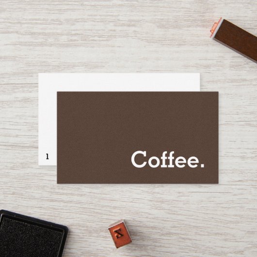 ブラウンのフランネルの暗いロイヤリティのコーヒーパンチカード ロイヤリティカード (正面/裏面インサイチュ)