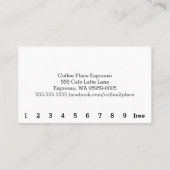 ブラウンのフランネルの暗いロイヤリティのコーヒーパンチカード ロイヤリティカード (裏面)