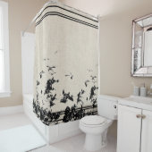 ブラウンのペリカンの鳥の野性生物のフェイクな麻布は縞で飾ります シャワーカーテン (インサイチュ)