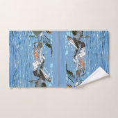 ブラウンのペリカンの鳥の野性生物の海のBathタオルセット バスタオルセット (ハンドタオル)