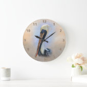 ブラウンのペリカン ラージ壁時計 (ホーム)