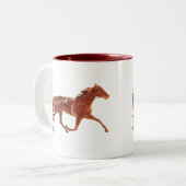 ブラウンのペーサーのシルエット ツートーンマグカップ (正面左)