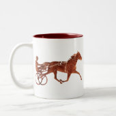 ブラウンのペーサーのシルエット ツートーンマグカップ (左)