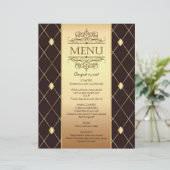 ブラウンのメニューの金ゴールド結婚ダイヤモンドパターン (スタンド正面)