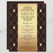 ブラウンのメニューの金ゴールド結婚ダイヤモンドパターン (正面/裏面)