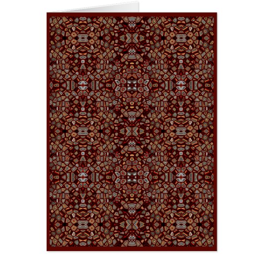 ブラウンのモザイク生成的な芸術カード、空白のなインテリア (正面)