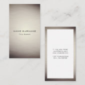 ブラウンのモダンな金属金ゴールドの縦の名刺 名刺 (正面/裏面)