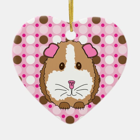 ブラウンのモルモット セラミックオーナメント (正面)