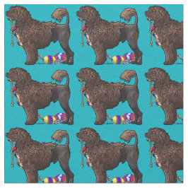 ブラウンのライオン岩糸を持つポルトガル水犬 ファブリック