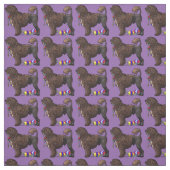 ブラウンのライオン岩糸Pを持つポルトガル水犬 ファブリック (見本)