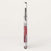 ブラウンのレトロのモダンな花のかわいい芸術は箱電話咲きます Case-Mate iPhoneケース (裏面/左)